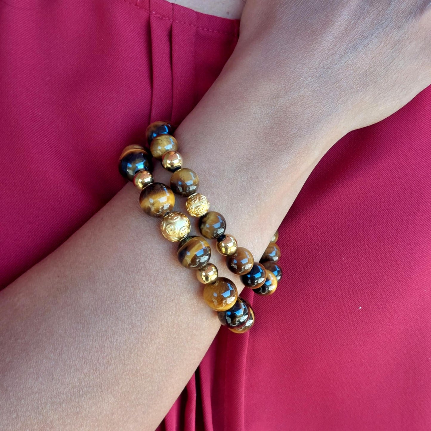 Natural Tiger Eye Bracelet in 10-12mm Stones