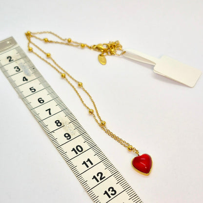 Gold Plated Stainless Steel Pendant with Chain Necklace, Heart, Flower, Clover and Money Bag
