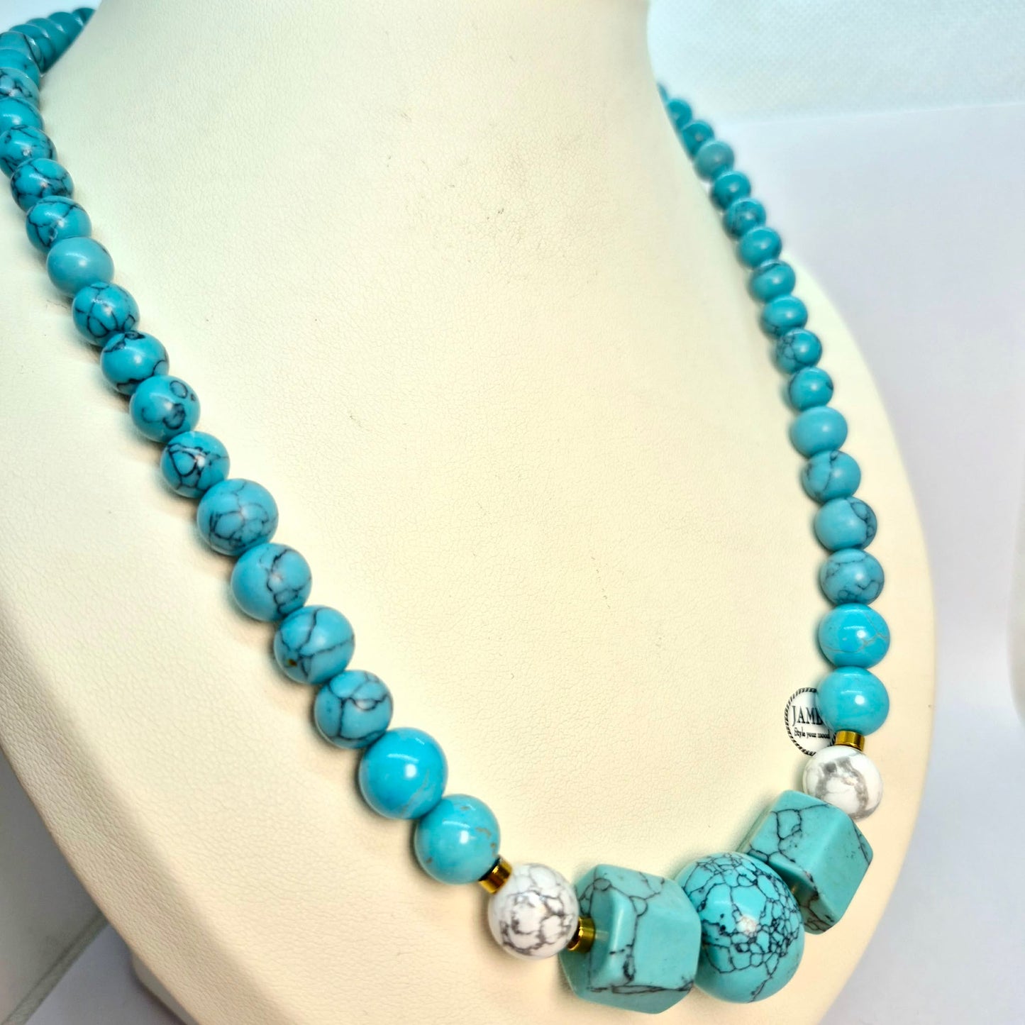 Natural Turquoise Stone Necklace Choker in 8-16mm Stones