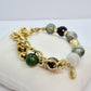 Natural Stone Bracelet with Burmese and Hetian Jade, Hematite, Tiger Eye, Labradorite and Obsidian in 12mm Stones
