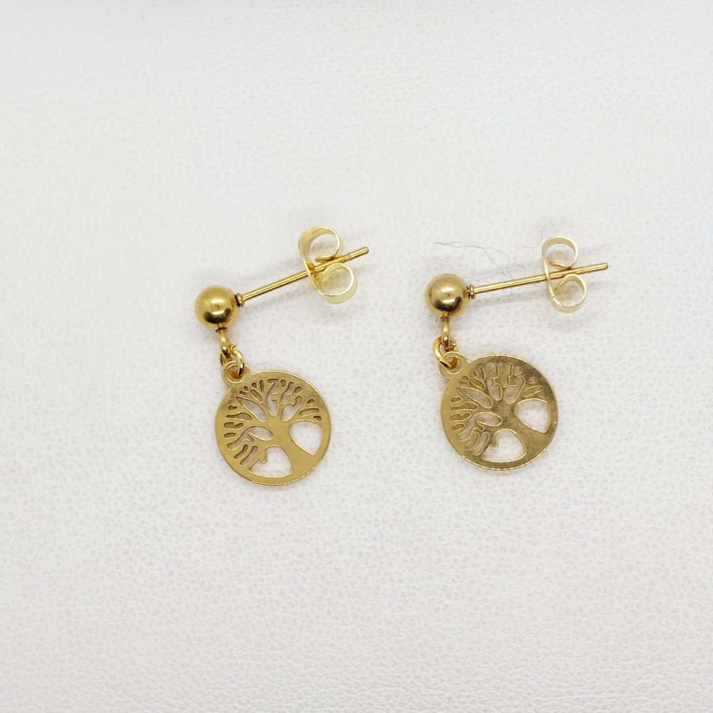 Tree of Life Stud Earrings in Gold Plated Stainless Steel