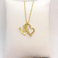 Love Heart Pendant with Stainless Steel Gold Plated Chain Necklace