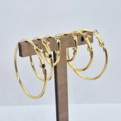Stainless Steel Gold Plated Hoop Earrings