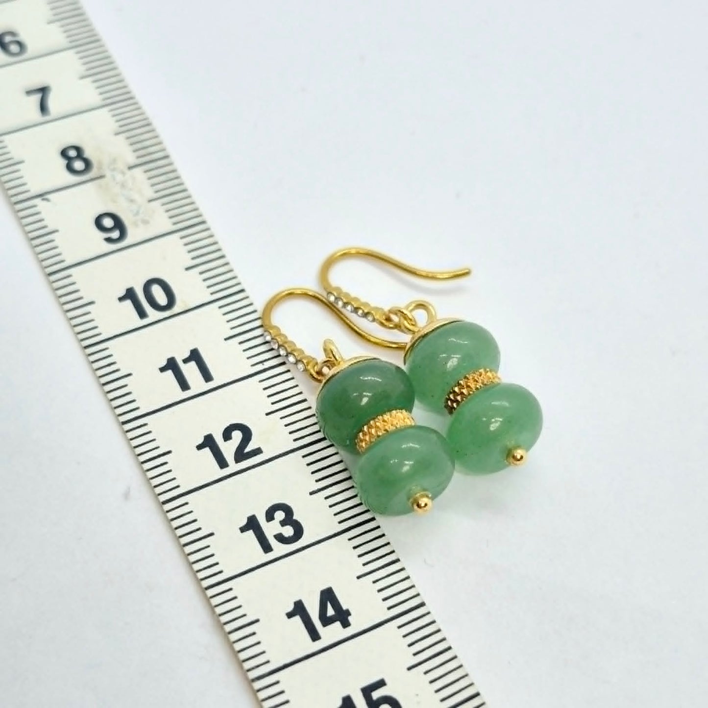 Natural Aventurine Earrings in Stainless Steel Gold Plated