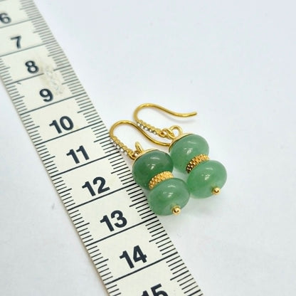 Natural Aventurine Earrings in Stainless Steel Gold Plated
