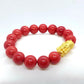 Natural White Coral Dyed Red Bracelet with 10 or 12mm Stones