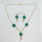 Natural Hetian Jade Jewelry Set in 10K Gold