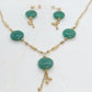 Natural Hetian Jade Jewelry Set in 10K Gold