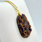 Natural Tiger Eye Dragon Pendant with Stainless Steel Gold Plated Chain Necklace