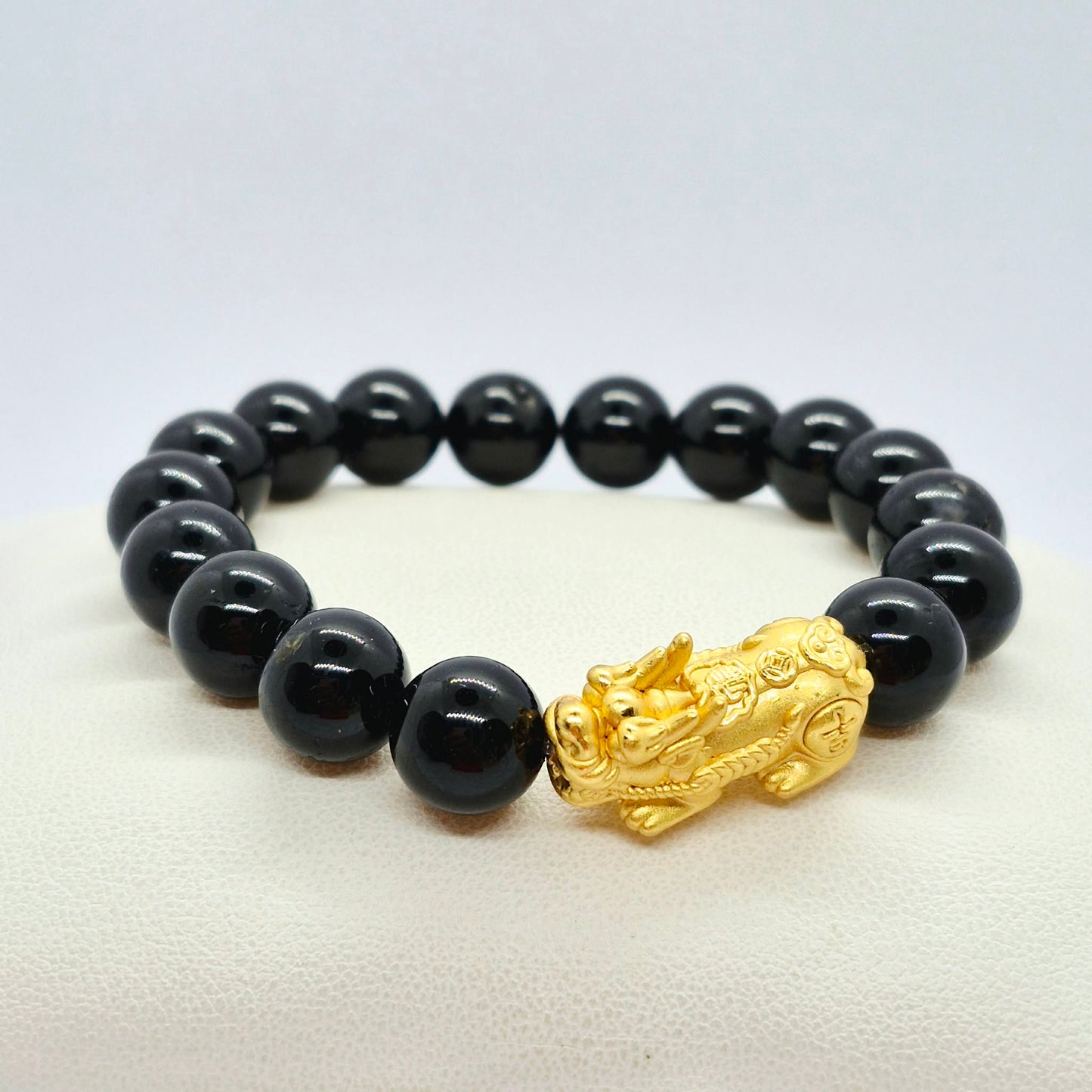Natural Black Tourmaline Bracelet in 12mm Stone