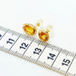 Natural Citrine Stud Earrings in Solid 18K Gold Made in Japan
