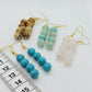 Natural Amazonite Dangle Earrings with 8mm Stones in Stainless Steel Gold Plated