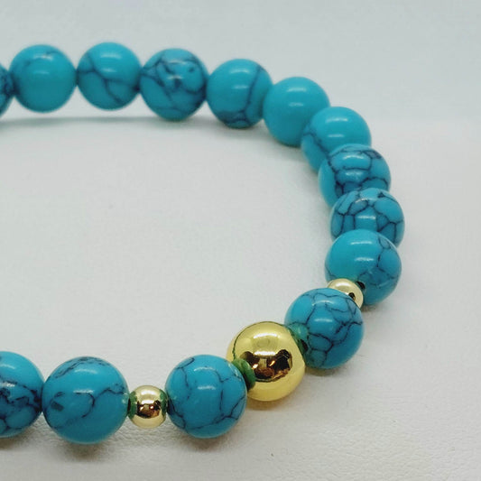 Natural Turquoise Bracelet with 8mm Stones
