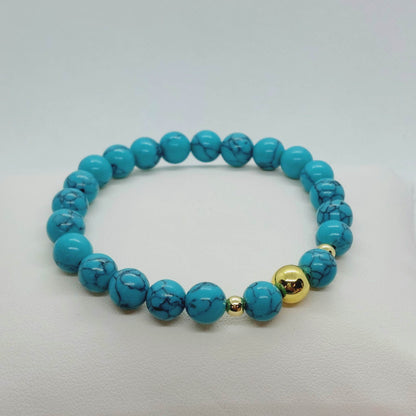 Natural Turquoise Bracelet with 8mm Stones