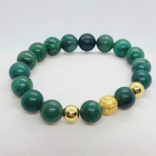 Natural South African Jade Bracelet in 10mm Stones