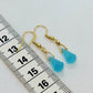 Natural Blue Chalcedony Dangle Earrings in Stainless Steel
