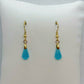 Natural Blue Chalcedony Dangle Earrings in Stainless Steel