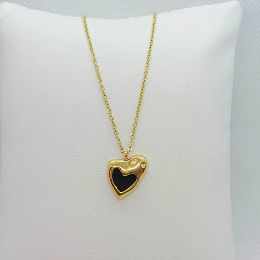 Heart Pendant Necklace in Stainless Steel Gold Plated