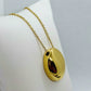 Oval Pendant Necklace in Stainless Steel Gold Plated