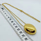 Oval Pendant Necklace in Stainless Steel Gold Plated