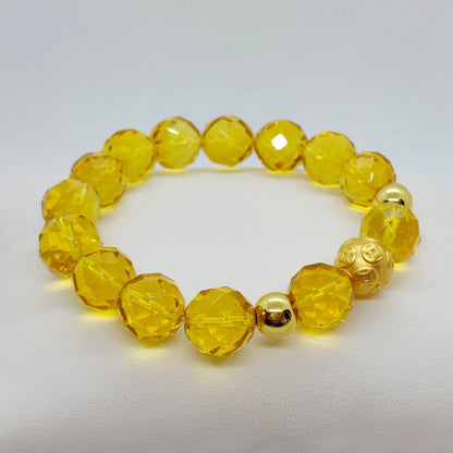 Natural Faceted Citrine Bracelet with 12mm Stones