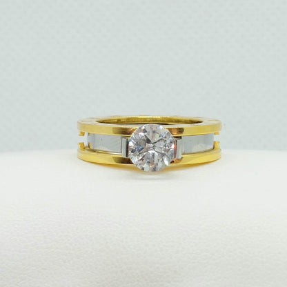 Two-in-one Zircon Ring in Stainless Steel