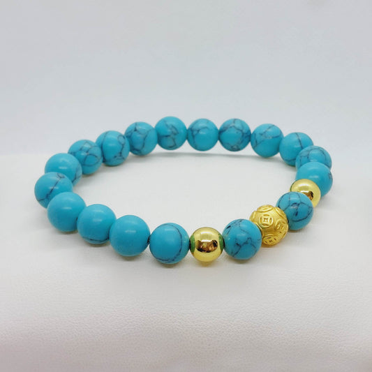 Natural Turquoise Bracelet in 10mm Stones