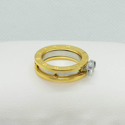 Two-in-one Zircon Ring in Stainless Steel