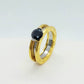 Two-in-one Black Zircon Ring in Stainless Steel