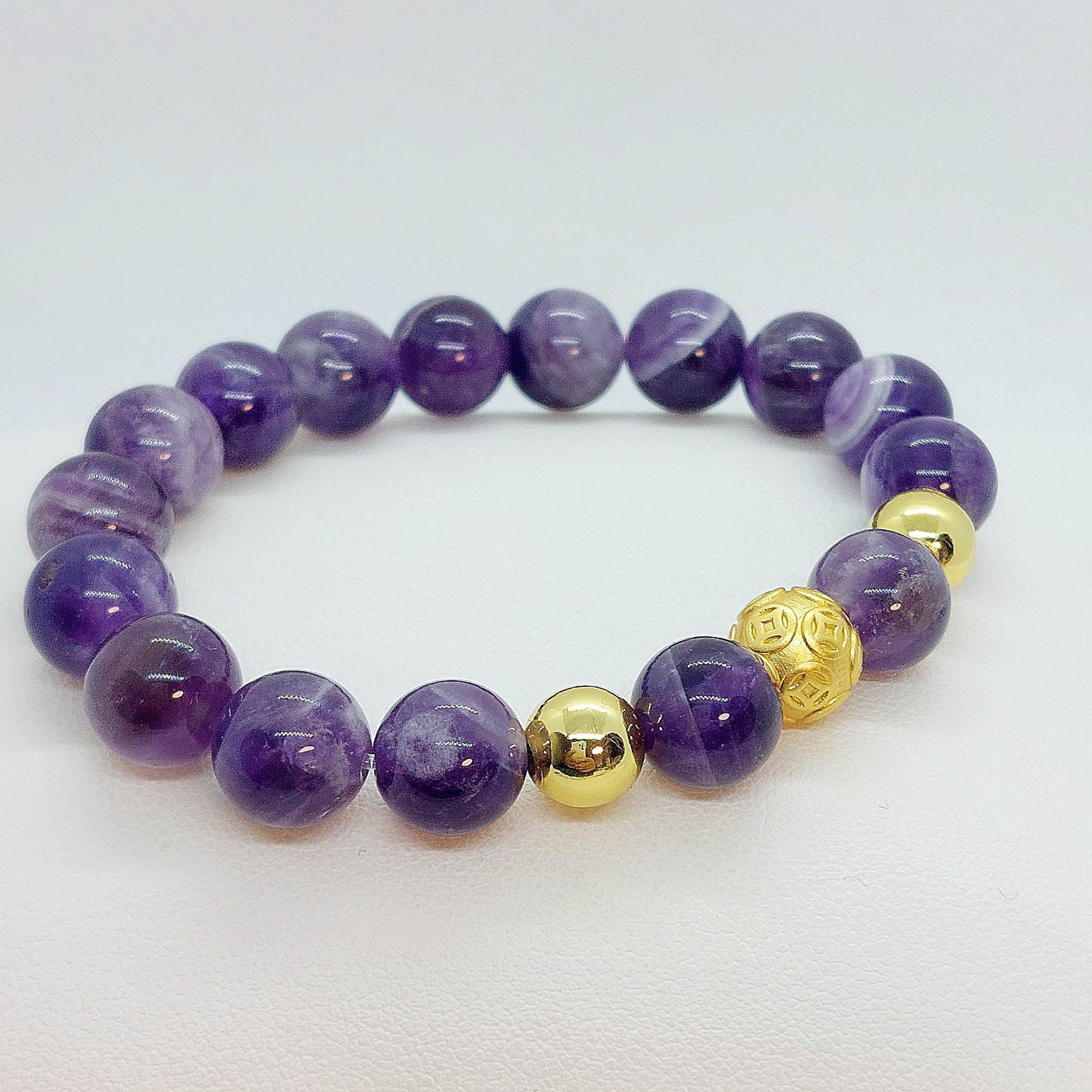 Natural Amethyst Bracelet in 10mm Stones