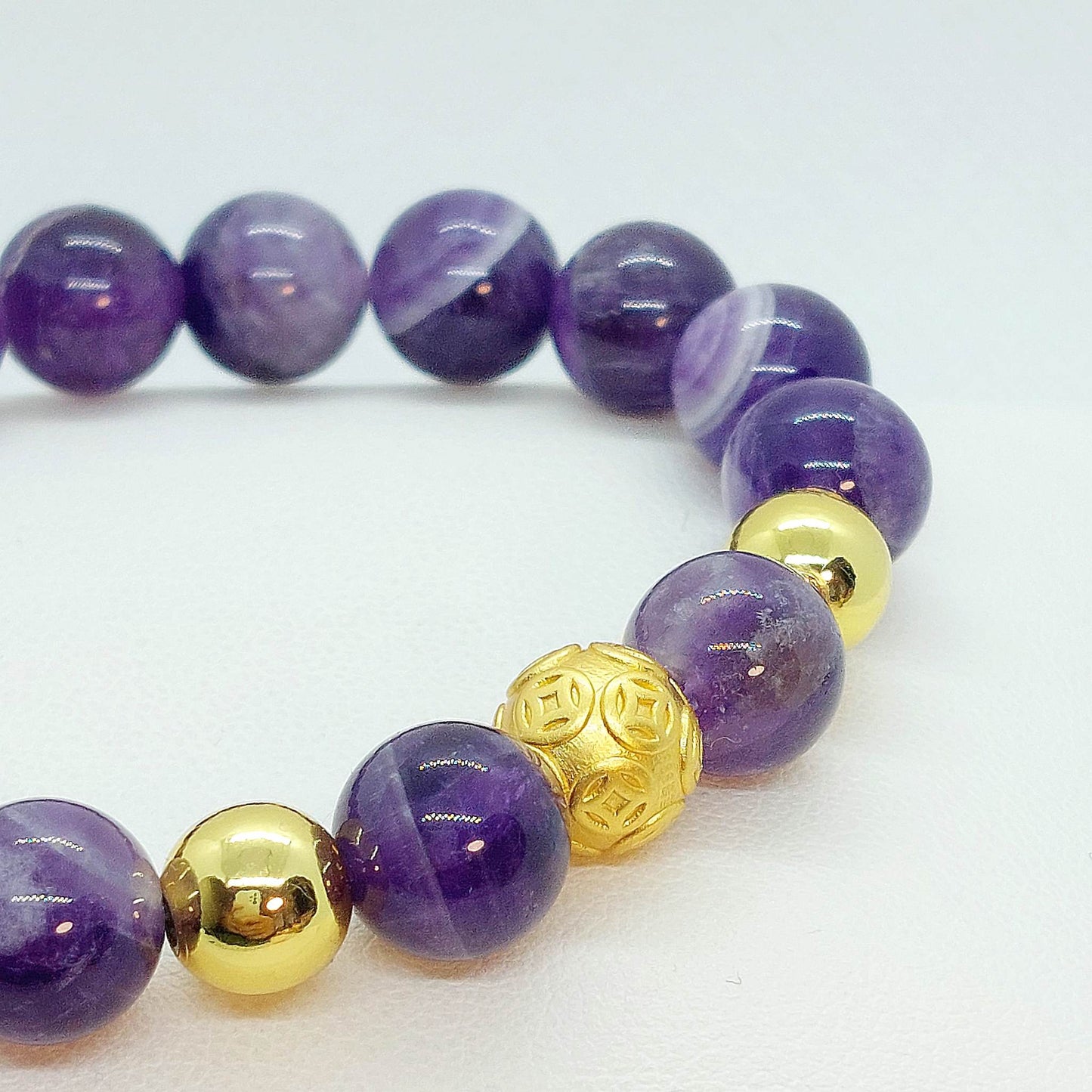 Natural Amethyst Bracelet in 10mm Stones