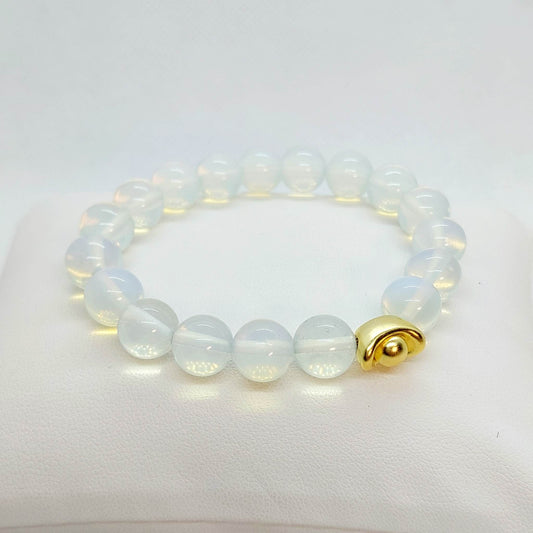 Natural Opal Bracelet in 10mm Stones with Lucky Money Bag