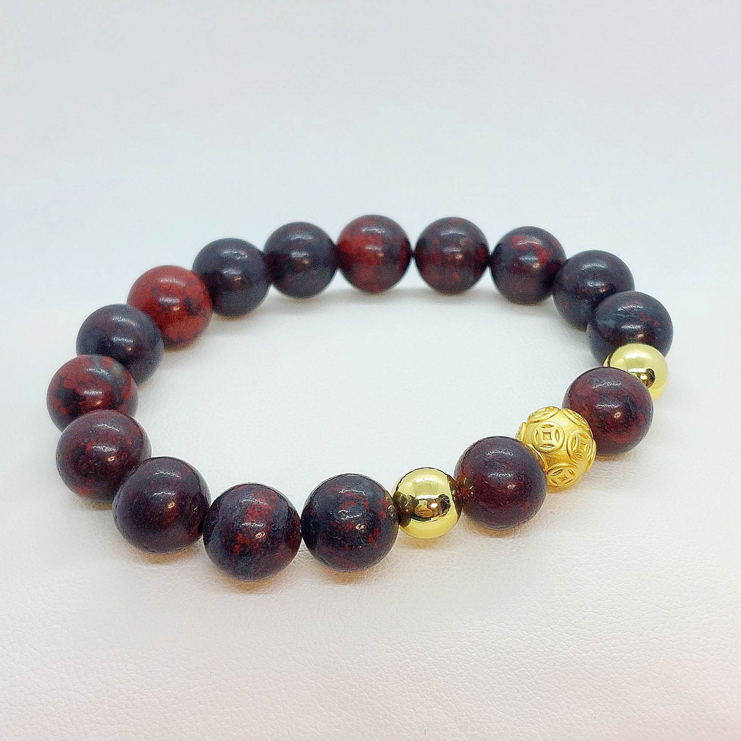 Natural Matt Red Garnet Bracelet with 10mm Stones