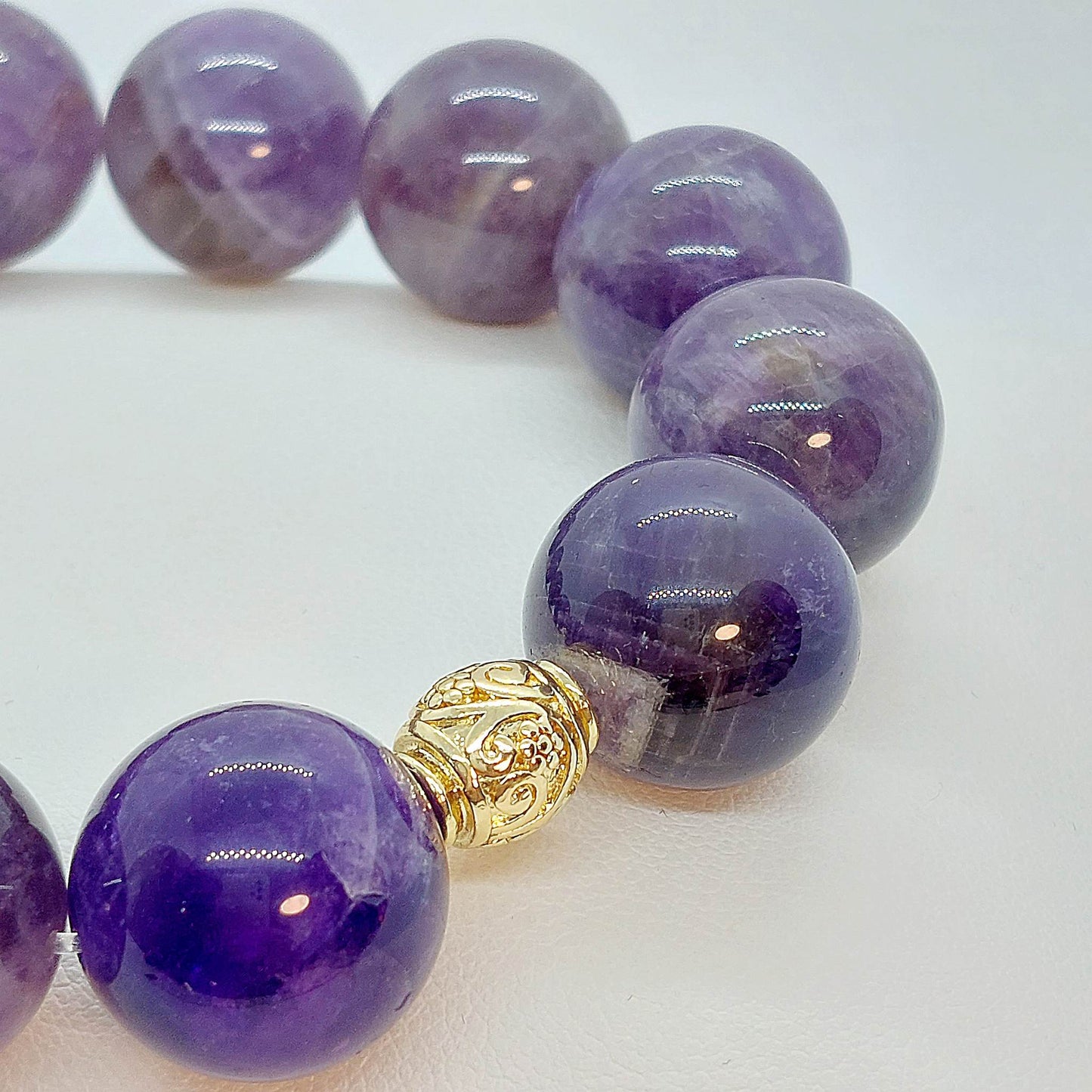 Natural Amethyst Bracelet in 16mm Stones