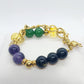 Natural Stone Bracelet with Obsidian, Citrine, Jade and Amethyst in 12mm Stones