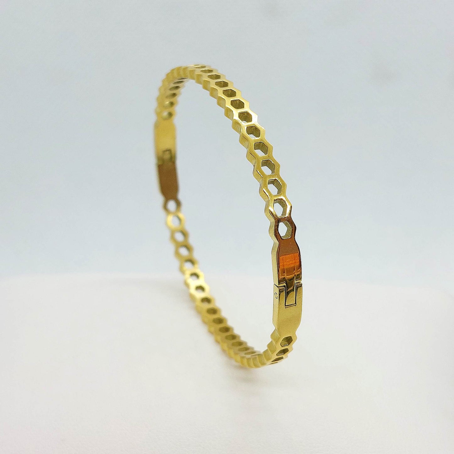 Bangle Bracelet in Gold Plated Stainless Steel