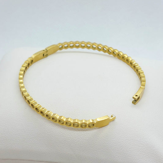 Bangle Bracelet in Gold Plated Stainless Steel