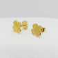 Four Leaf Clover Stud Earrings in Gold Plated Stainless Steel