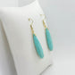 Natural Turquoise Teardrop Dangle Earrings in Gold Plated Stainless Steel