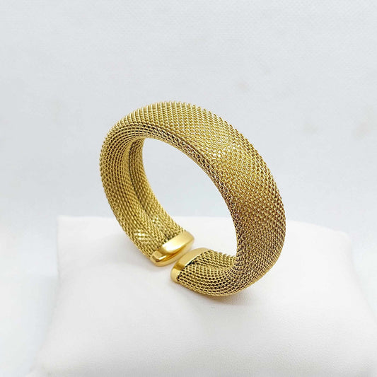 Vintage Cuff Bangle Bracelet in Gold Plated Stainless Steel