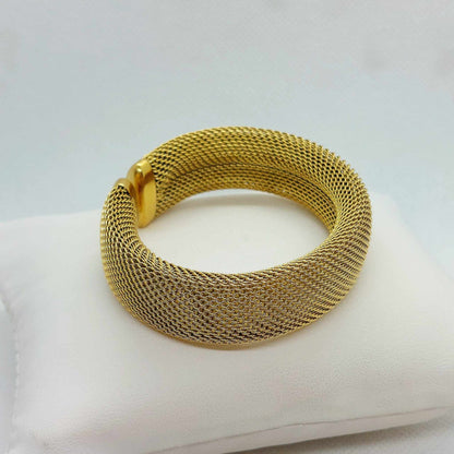 Vintage Cuff Bangle Bracelet in Gold Plated Stainless Steel