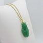 Natural Hetian Jade Fish Pendant - Stainless Steel Gold Plated Chain Necklace