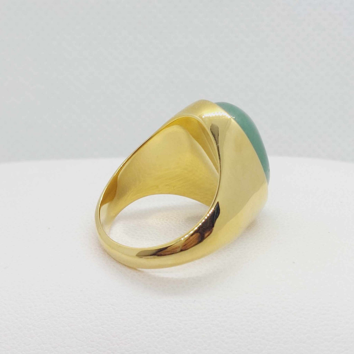 Natural Jade Ring in Stainless Steel