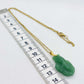 Natural Hetian Jade Fish Pendant - Stainless Steel Gold Plated Chain Necklace