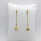 Dangling Ball Stud Earrings in Gold Plated Stainless Steel