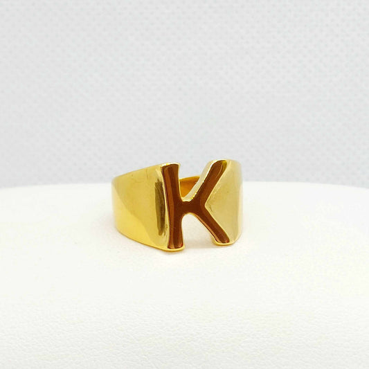 K Ring Stainless Steel Gold Plated