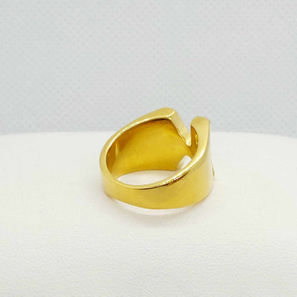 K Ring Stainless Steel Gold Plated