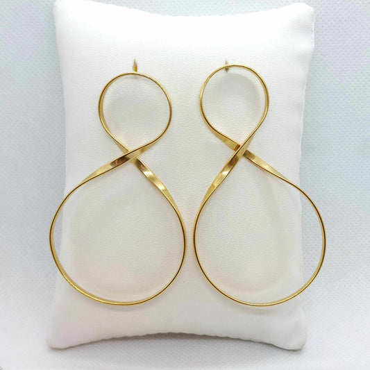 Extra Large Infinity Stud Earrings Stainless Steel Gold Plated