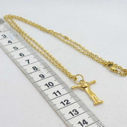 Initial T with Cute Cat Pendant with Stainless Steel Chain Necklace