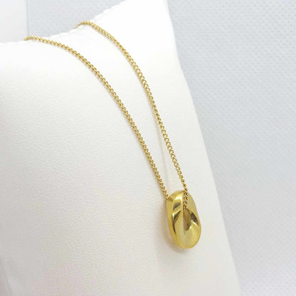 Twisted Circle Pendant with Stainless Steel Chain Necklace